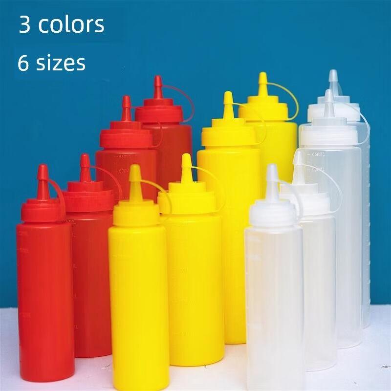 ZISIZ 3-Pack Plastic Squeeze Sauce Bottles
