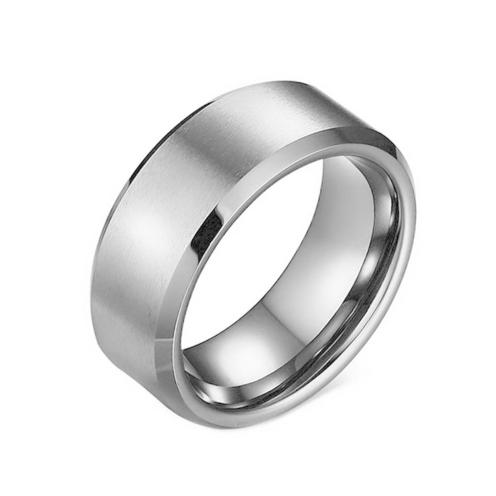 Men's European and American Frosted Diamond Stainless Steel Titanium Ring