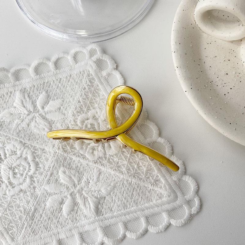 

Элегантная желтая заколка-краб для волос, женское милое украшение для волос, заколки-крабы, заколка для волос для девочек, крабик для волос, модные аксессуары для волос