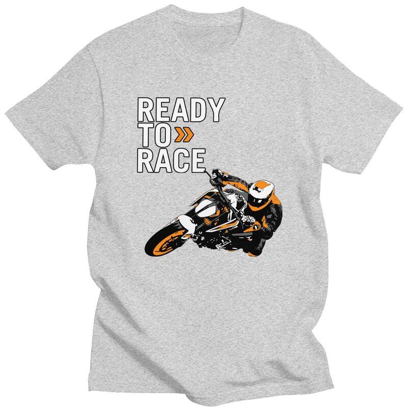 Custom Handsome Ready To Race T Shirt Men Short Sleeved 100% Cotton T-shirt Casual Motorbike Racing Enduro Tee Fashion Tshirt