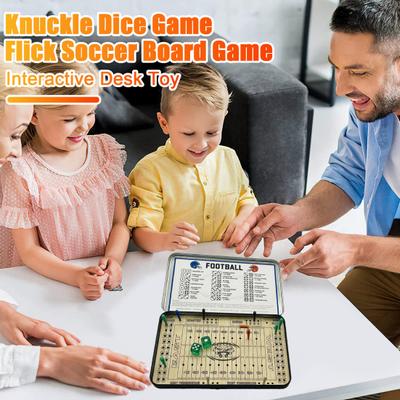 Travel Wooden Board Game Baseball Rugby Flick Soccer Knuckle Dice Game Multi-Players