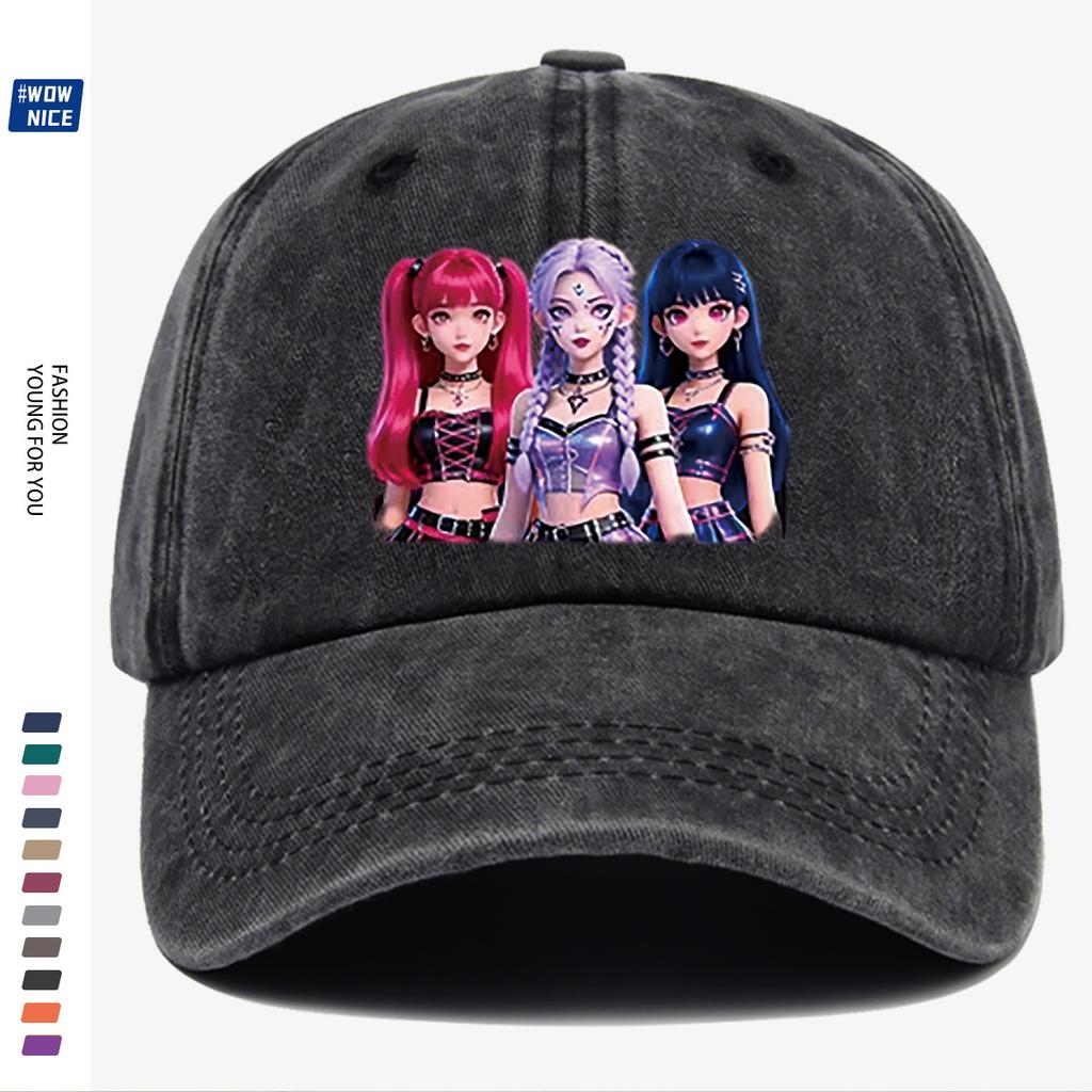 D Flat pc KPOP Group Flat Print Baseball Cap Trendy Idol Pattern SlimFit Suitable for Daily Commute Parties Street Fa