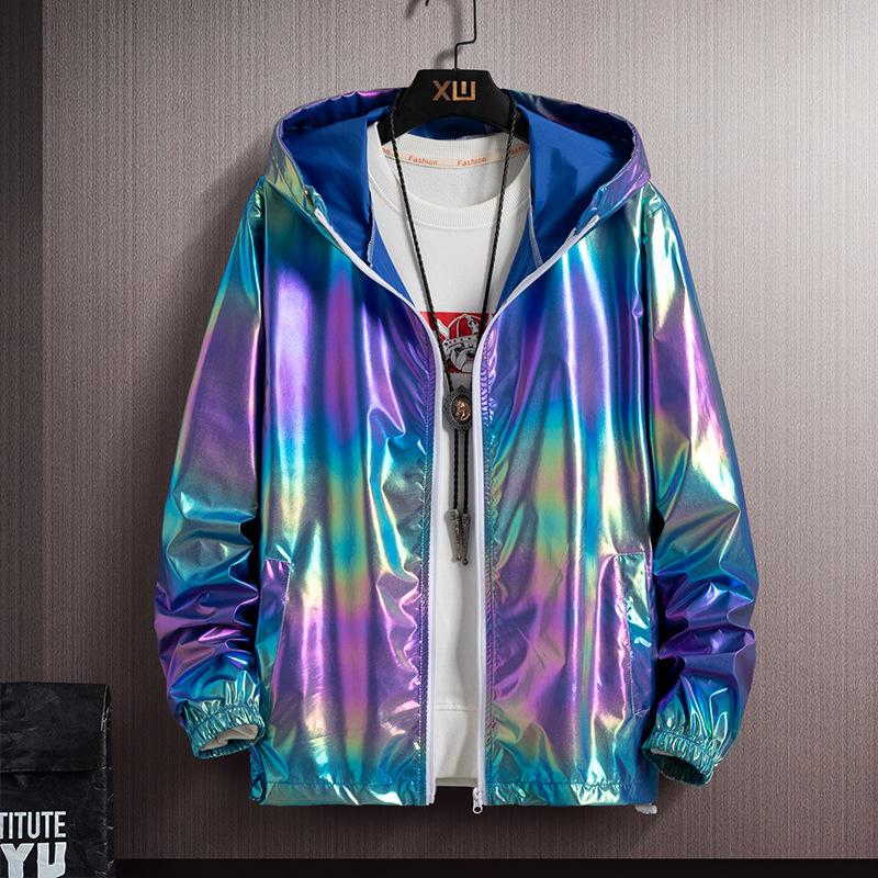 Men's Colorful Reflective Gradient Summer Jacket - Ice Silk Ultra-Thin Sun Protection