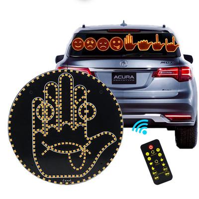 Luz de Gesto LED Sorridente para Vidro Traseiro de Carro - Luz de Aviso Multifuncional