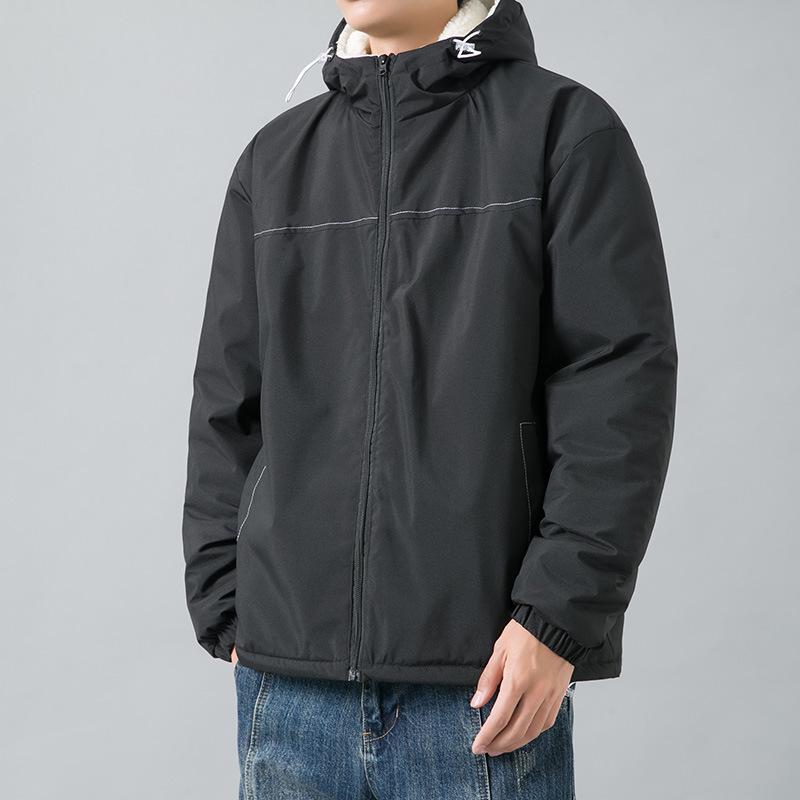 Berber Fleece Cotton Coat Men's Hooded Jacket Winter Tide Windproof Fleece Cotton-Padded Jacket Thickened Cold Protection Cotton-Padded Jacket