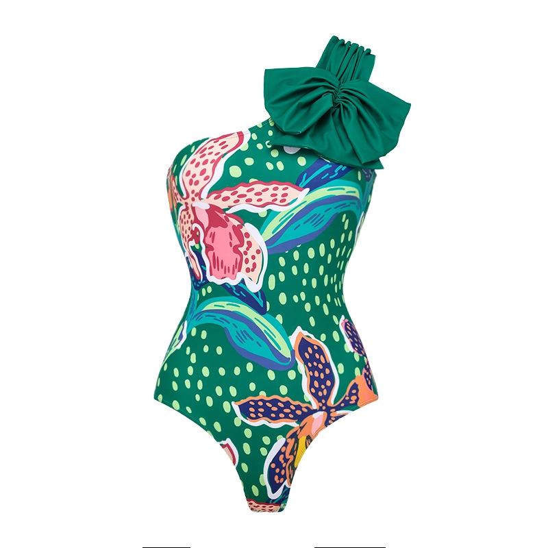 1011 European and American bikini new abstract printing high waist split swimsuit suit female explosion 11111