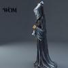 Gothic Santa Claus Figurine Grim Reaper Statue, Resin Hooded Figurine, Spooky Tabletop Ornament Mystical Outdoor Statue with Sickle And Bell