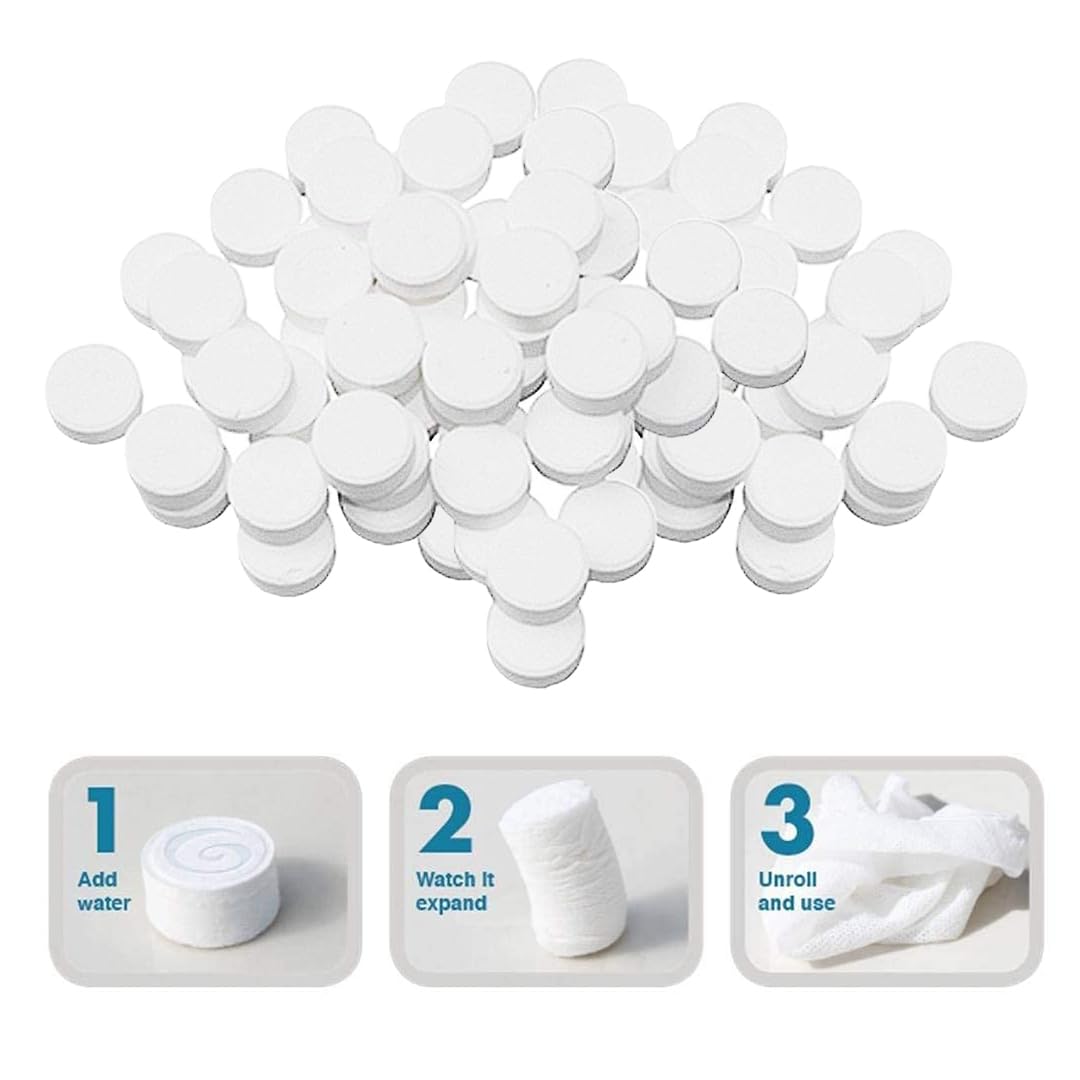 Multibrite 100Pcs Compressed Towel Tablets, Facial