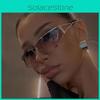 Futuristic Metal Sunglasses With Uv400 Protection For Outdoor Parties And Travel
