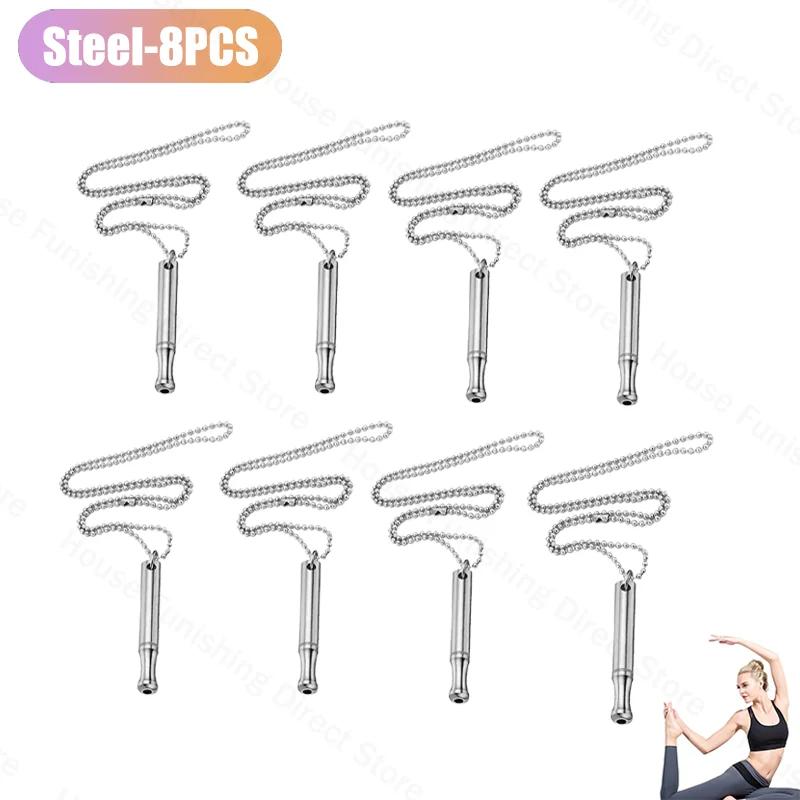 2025 New Necklace Meditation Breathing Stainless Steel Whistle Pendant Anxiety Relief Decompression Necklace Jewelry Accessories