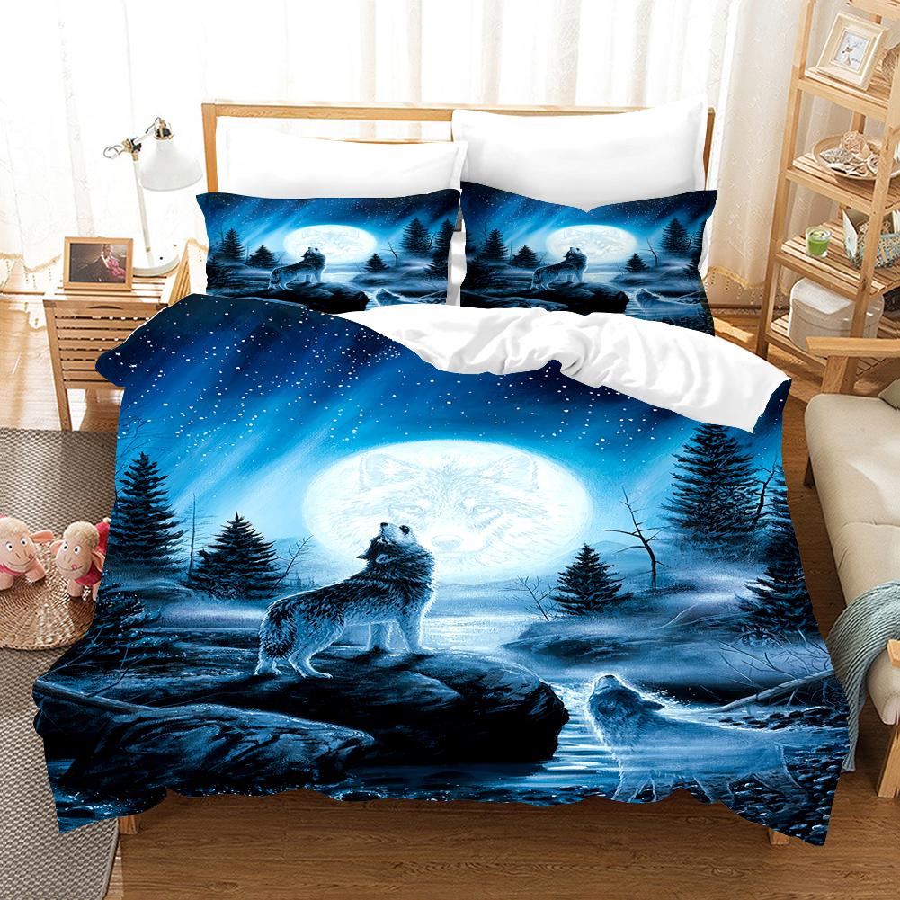 3D Die Wolf-Serie Bettwäsche-Sets Bettbezug-Set mit Kissenbezug Twin Full Queen King Bettwäsche Bettwäsche