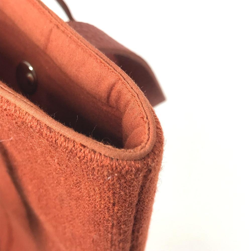 HERMES Amedaba PM Mini Bag Mini Tote Handbag Hand Bag wool / Leather Orange