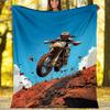 Off-road Motorcycles Theme Printed Blanket - Perfect for Couch, Bed, Travel & Outdoor Use | Machine Washable, Cozy & Durable.