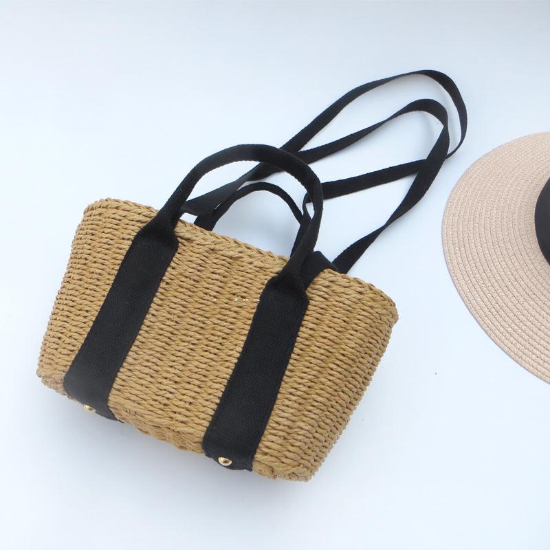 

TOBO Travel Vacation Messenger Woven Bag Straw Bag Pockets Beach Hand-made Straw Handbags Women Bags Designer Crossbody Bags