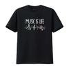 Music Is My Life Musical Notation Sheet T Shirt Vintage Washed Graphic Casual Streetwear Top For Everyday Wear Comfortable