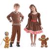 Boys Gingerbread Girls Man Cosplay Costume Set Kids Christmas Outfit Party Xmas