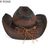 Handgemachte Webart Hohl Western Cowboy Hut Für Männer Frauen Sommer Outdoor Cowgirl Strand Sonne Stroh Hut sombrero hombre