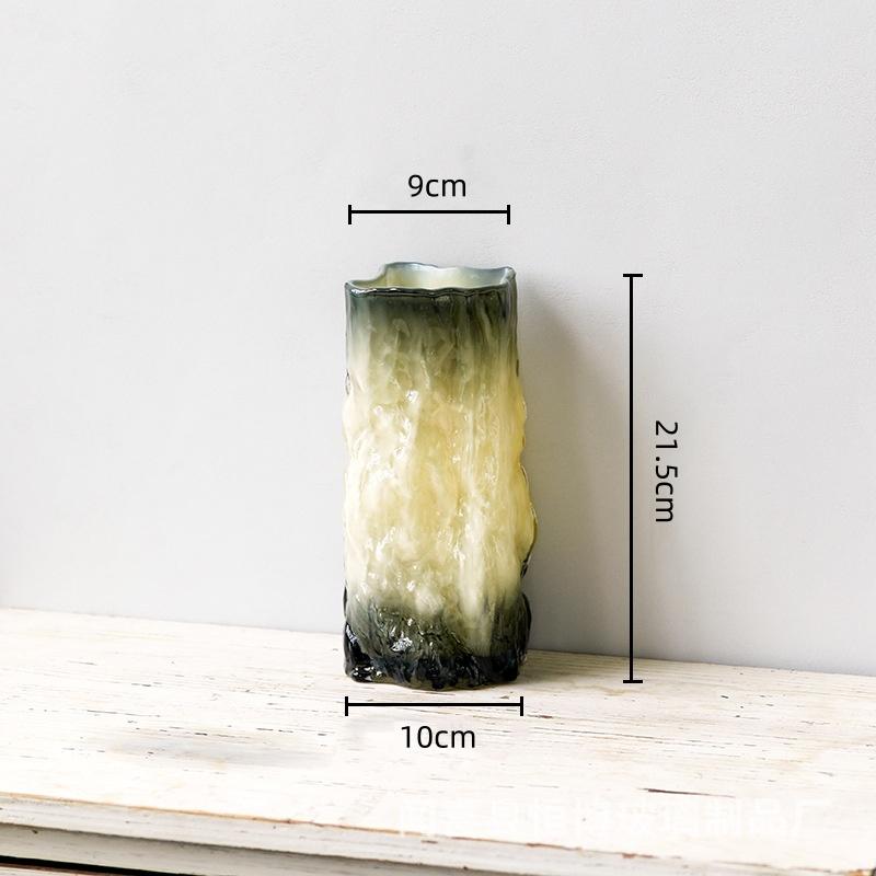 Glass Vase Gradient Hydroponics Terrarium Fold Pattern Flower Vase Floral Arrangement Accessories Home Decoration