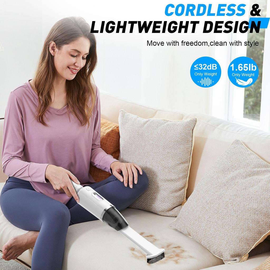 Wireless Car Vacuum & Charger: High Suction Handheld for Car & Home Dust Removal