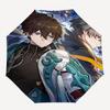 1pc Outdoor Umbrella with Genshin Impact Characters - Automatic Opening/Closing, Portable 3-Fold Design, 8-Rib Iron Frame - Perfect Gift for Fans