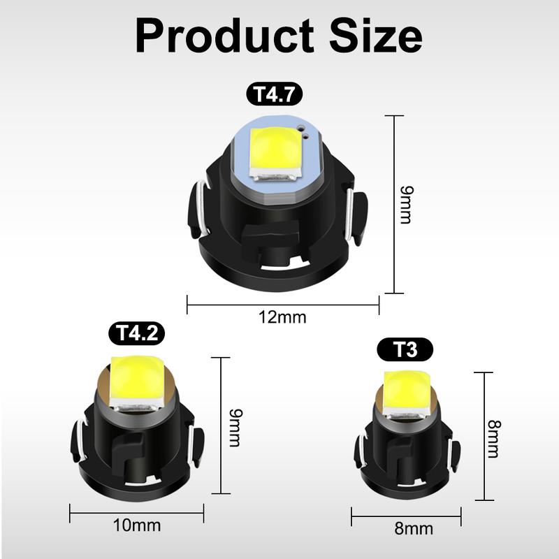 10ks T3 LED 3030 SMD LED Žárovka T4.2 T4.7 Kontrolka Žárovka Automobilová palubní deska Výstražná kontrolka Kontrolka přístroje Automatická žárovka