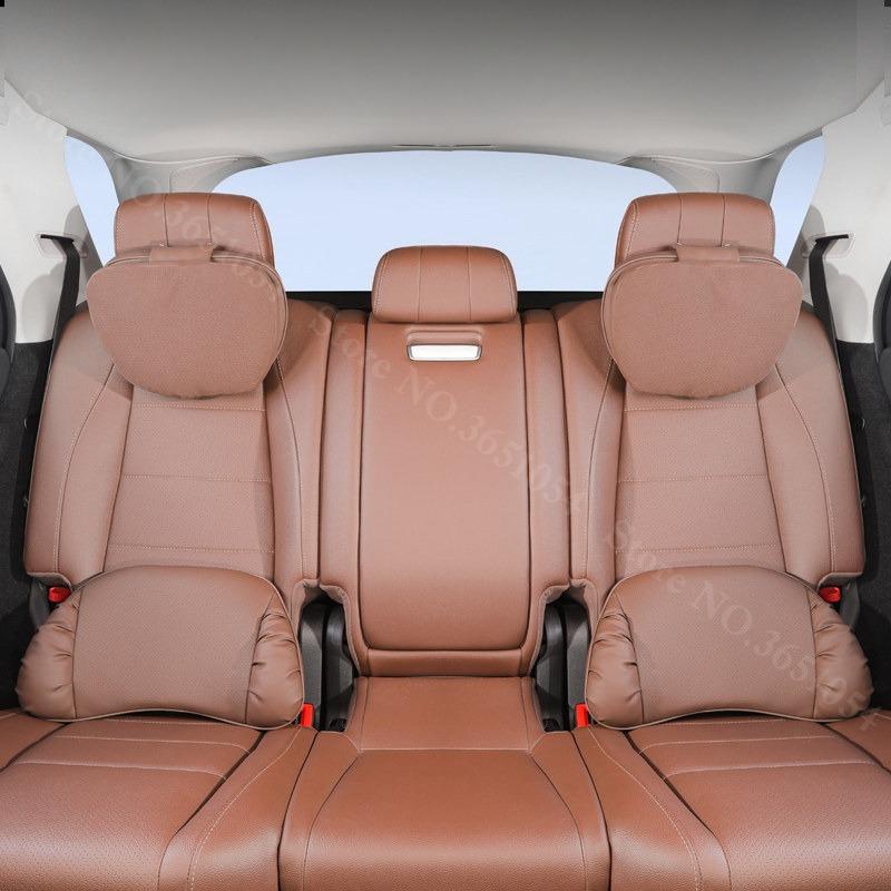 For Mercedes-Benz BMW Double Layer Suede&Leather Neck Pillow Memory Foam Headrest Lumbar Support Cushion Car Interior Accessory