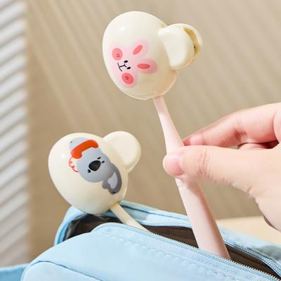 1/2/3Pcs Portable Toothbrush Head Cover Clips Universal Animal Patterns Toothbrush Protector Caps Dustproof For Household Travel