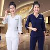 Women's Spring/Autumn Mid-Sleeve Beautician Uniform - White, High-End for Medical Beauty & Spa Technicians