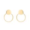 Korean Simple Geometric Round Stainless Steel Ear Studs for Women - Personalized Cartilage Jewelry