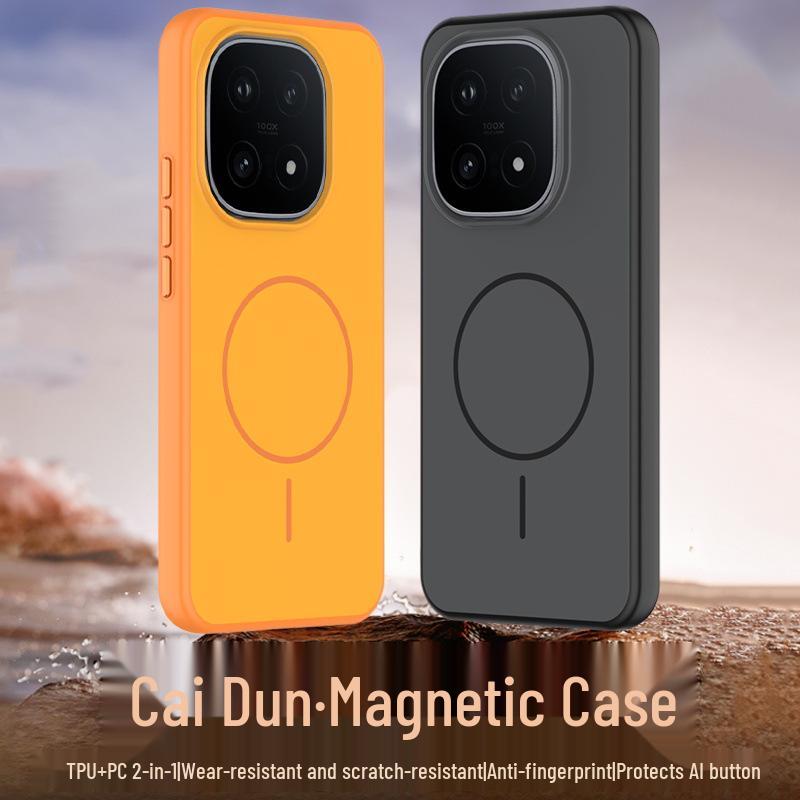 Oppo Find X9 Pro Matný magnetický kroužek, Pocit kůže, Odolný proti pádu, Barevné blokování, Kompatibilní s iQoo 15