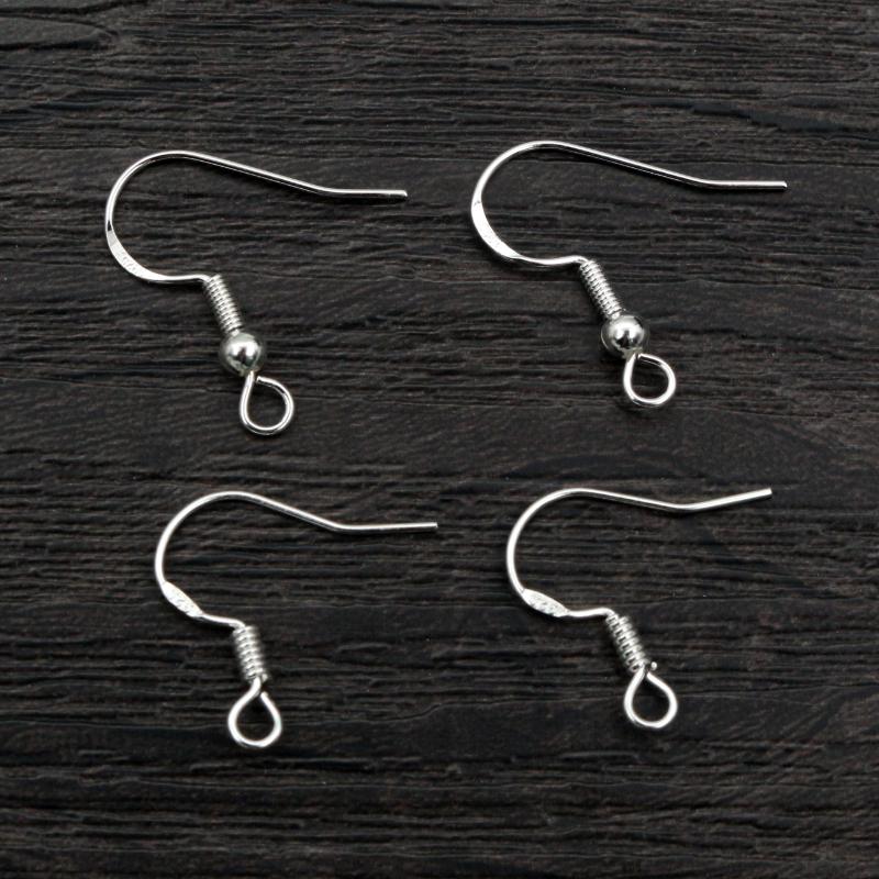 50pcs 2-Styles 925 Sterling Silver Plated Gold Rhodium Earrings Hooks Findings for DIY Earring Jewelry Making Accessories 