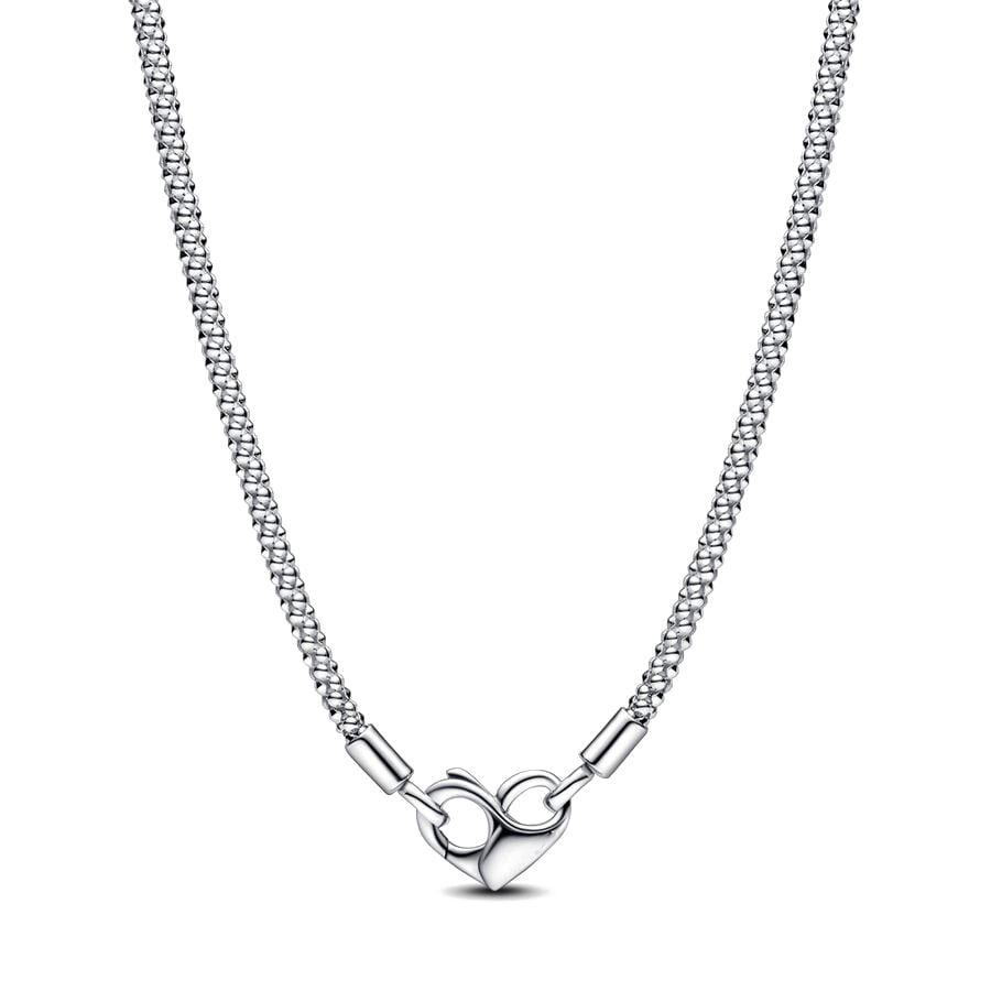 Fine 45Cm Copper Plated Snake Chain Necklace Heart Pendant Suitable For Original Bead Charm Diy Jewelry Gifts