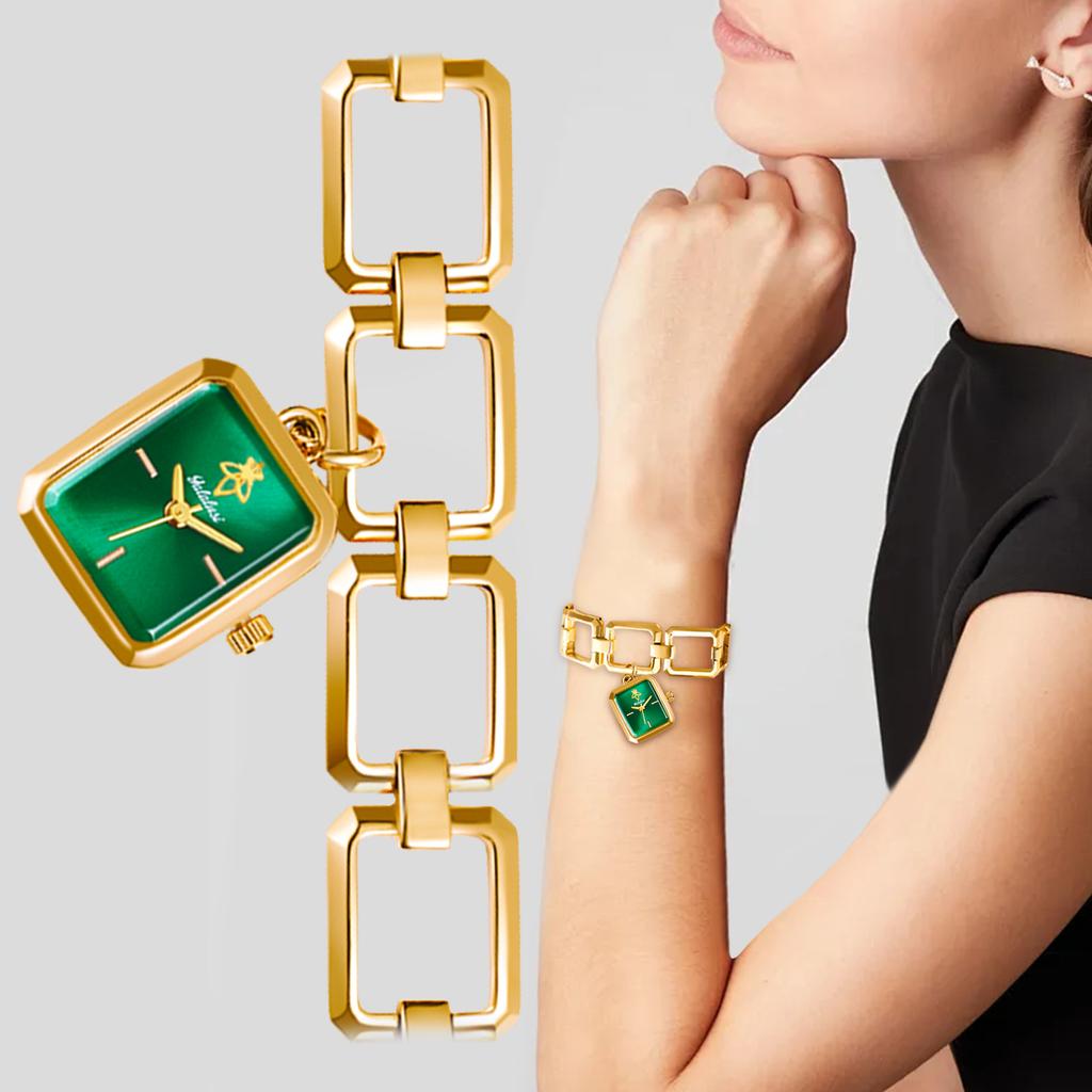 Square Women'S Watch Skeleton Strap Light Luxury Design Pendant Women'S Watch Pendant Bracelet Watch