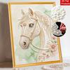 Pearl Art Painting Kit for Adults and Beginners Elegant Horse Sparkling Painting Craft Home Wall Decor Handmade Gift
