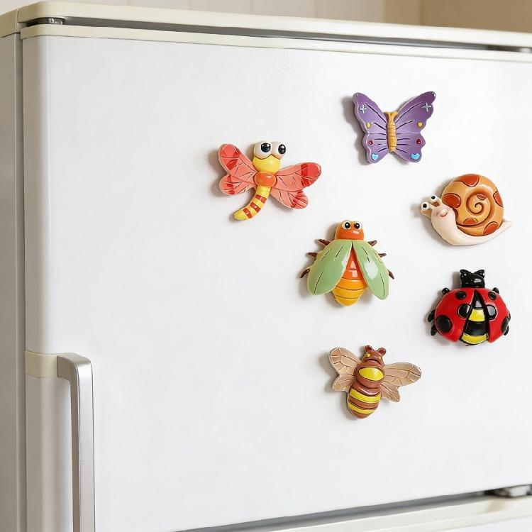 6Pcs Miniature Resin Fridge Magnets Animal Shape Refrigerator Magnets For Children Room And Whiteboard Decoration