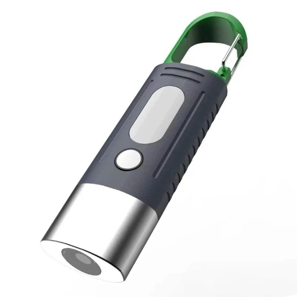 Red Blue Warning Light Zoomable Flashlight Portable Hook Waterproof Super Bright Torch 6 Hours of Battery Life