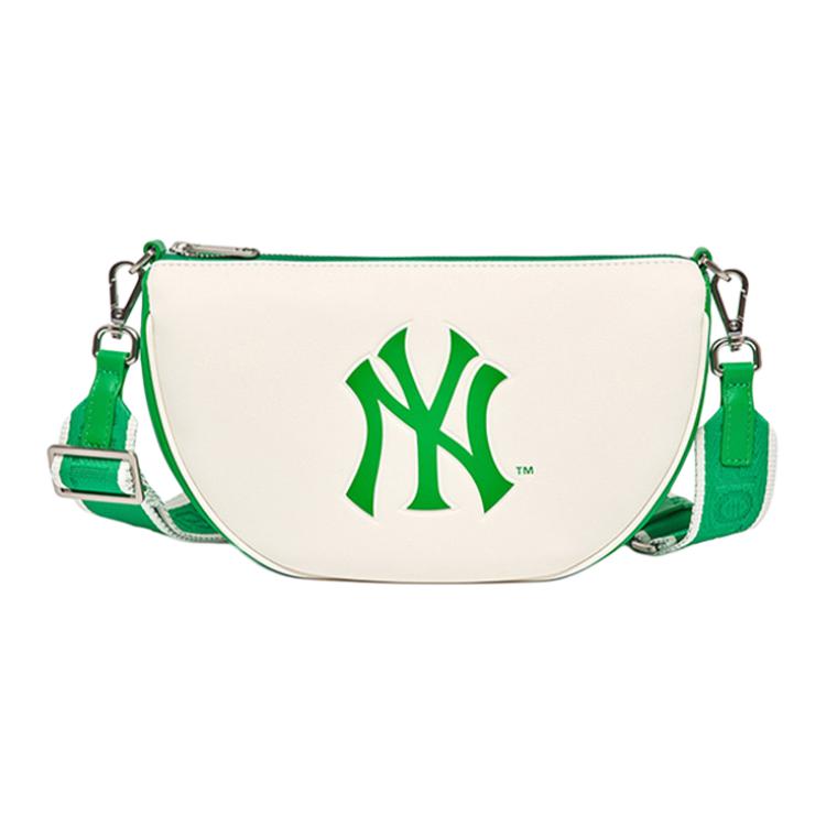 

MLB Artificial Leather Polyester Shoulder Bag, Crossbody Bag Unisex Green White Multicolor Casual 3ACRS033N