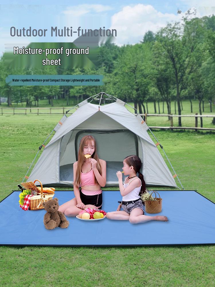 Silver-Coated Oxford Cloth Outdoor Tent Mat - Moisture-Proof Ground and Picnic Blanket