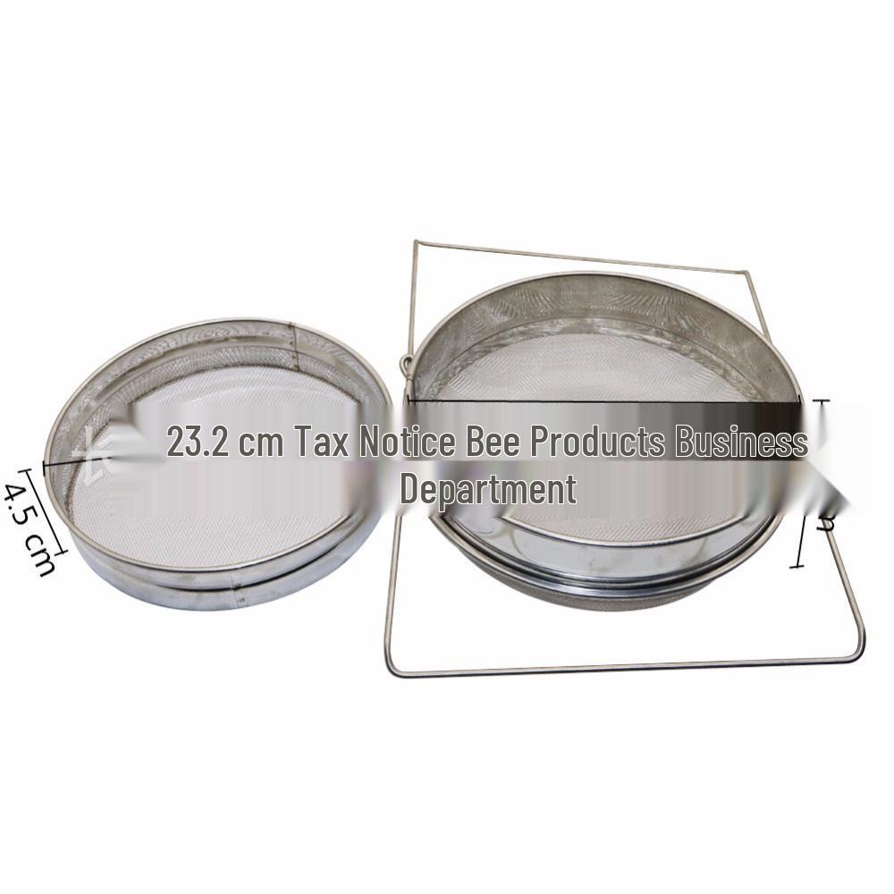 Stainless Steel Double Layer Beekeeping Honey Filter, Upper Layer 40 Mesh, Lower Layer 60 Mesh, Small White Box Packaging