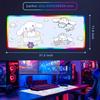 11.8 X 31.4 Kitty RGB Mousepad Led Mouse Pad, Kitty Large RGB Gaming Mouse Pad, Office Desk Mat Non-Slip Rubber Base Mouse Pads (Blue)