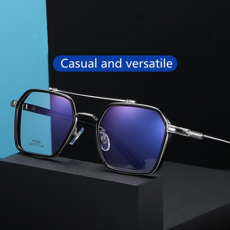 Iron Men Same Style Ultralight Anti-Blue Light Titanium Prescription Square Myopia Full Frames Eyeglasses Male Optical Glasses