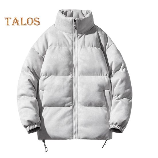 

Пальто из хлопка с застежкой-молнией, воротником-стойкой, верхним слоем из замши, затягивающимся шнурком, зимняя верхняя одежда, ветрозащитное термоизоляционное пальто M светло-серый