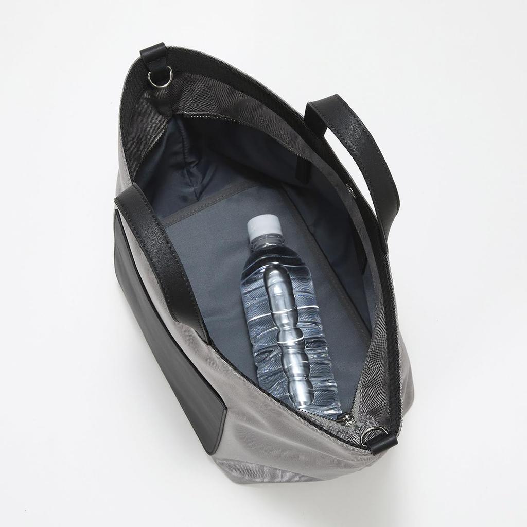 TOPKAPI Leather Pocket Mini Tote Bag with Shoulder Lightweight CALM Breath sisWEB ExclusiveNylon Strap, / [Gray]