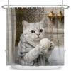 Cute Animals Pets Bathroom Shower Curtains Cat Dog Panda Giraffe Bathroom Decor Waterproof Curtain With Hooks Polyester Curtain