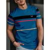 Męski T-shirt w paski z krótkim rękawem z okrągłym dekoltem T-shirt Vintage Casual Duży rozmiar T-shirty Męski