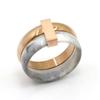Anello in Ceramica a Due Strati Mobile Moda Anelli in Acciaio Inossidabile per Donne Anelli Color Rame per Regalo Anelli per Amanti Gioielli