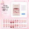 24-Piece European & American 3D Floral Wearable False Nails with Middle Water Pipe Design
