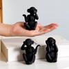 3pcs Resin Monkey Figurine Cute Animal Statues for Desktop Decor Creative Monkey Ornaments for Home Office Library and Shop Unique Present Idea