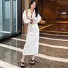 Cotton Blend High Waist Skirt With Zipper For Summer Chic Women