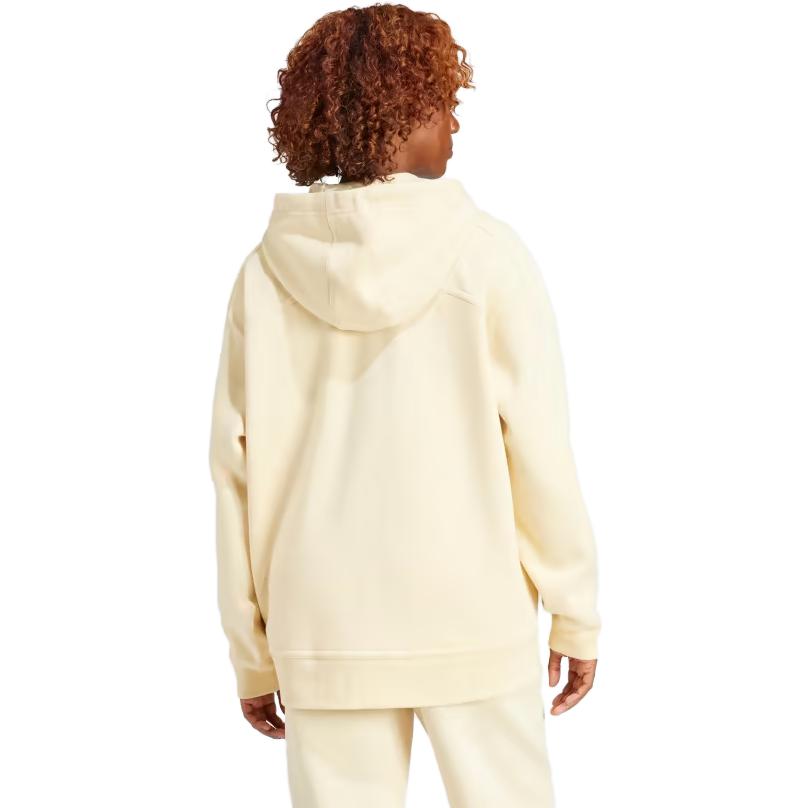 adidas Essentials Relaxed Fit Fleece Lined Full Zip Hooded Jacket Women Sand Brown IB5112